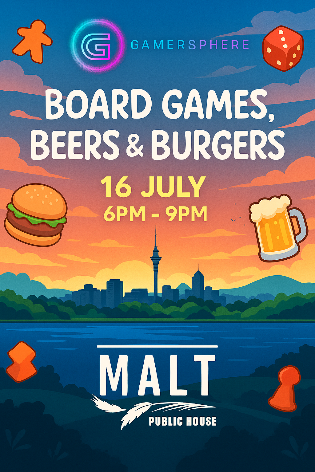 Board Games, Burgers & Beers